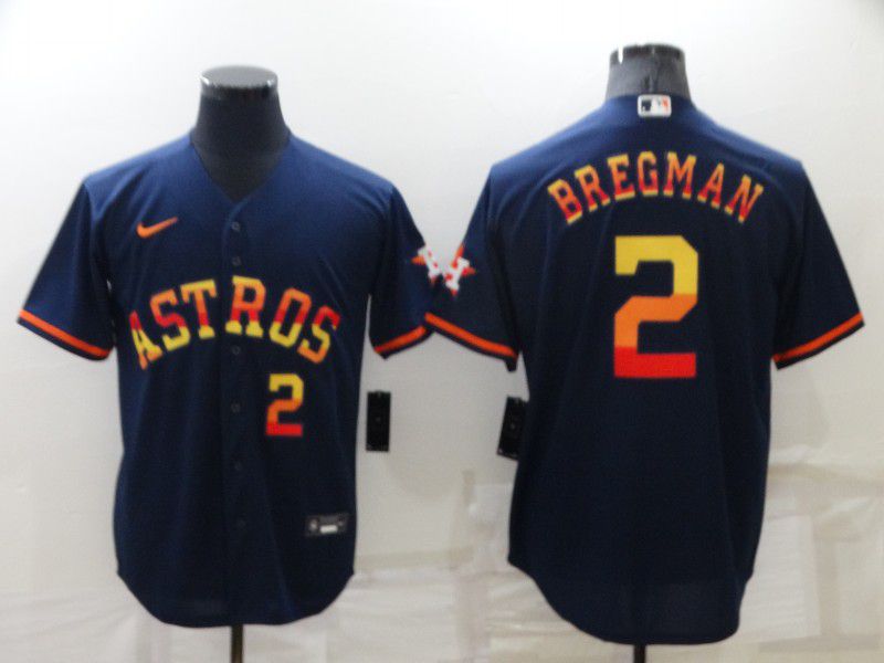 Cheap Men Houston Astros 2 Bregman Blue Rainbow Edition Game Nike 2022 MLB Jersey